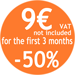 50% for the first 3 months 50% for the first 3 months